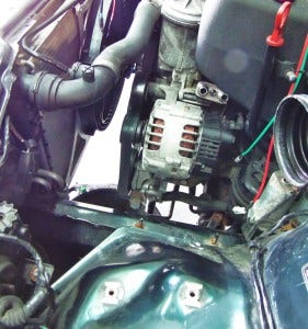 Mishimoto oil line adapter installed 