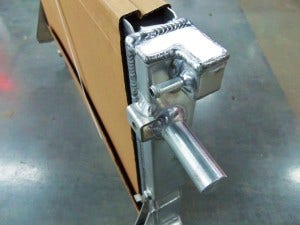 Mishimoto 6.7L Powerstroke prototype radiator end tank
