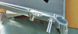 Mishimoto 6.7L Powerstroke prototype radiator end tank