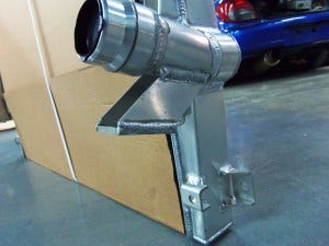 Mishimoto 6.7L Powerstroke prototype radiator inlet