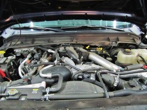 6.7L Powerstroke test vehicle engine bay 