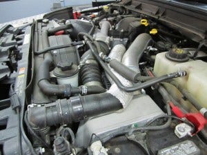 6.7L Powerstroke test vehicle engine bay 