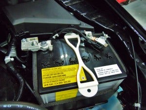 Mishimoto Subaru battery tie-down 3D prototype #1 