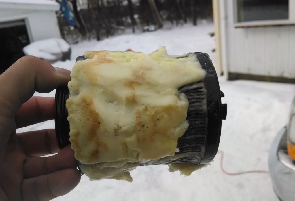 Gel clogged diesel fuel filter example 