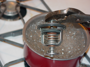 Thermostat boiling water test