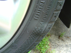 Bubble in tire sidewall 