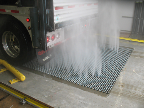 Washing under truck 