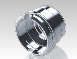 3D model of CNC-machined quick-disconnect fitting 