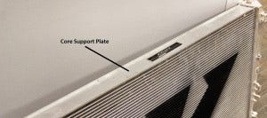 Radiator core support plate 