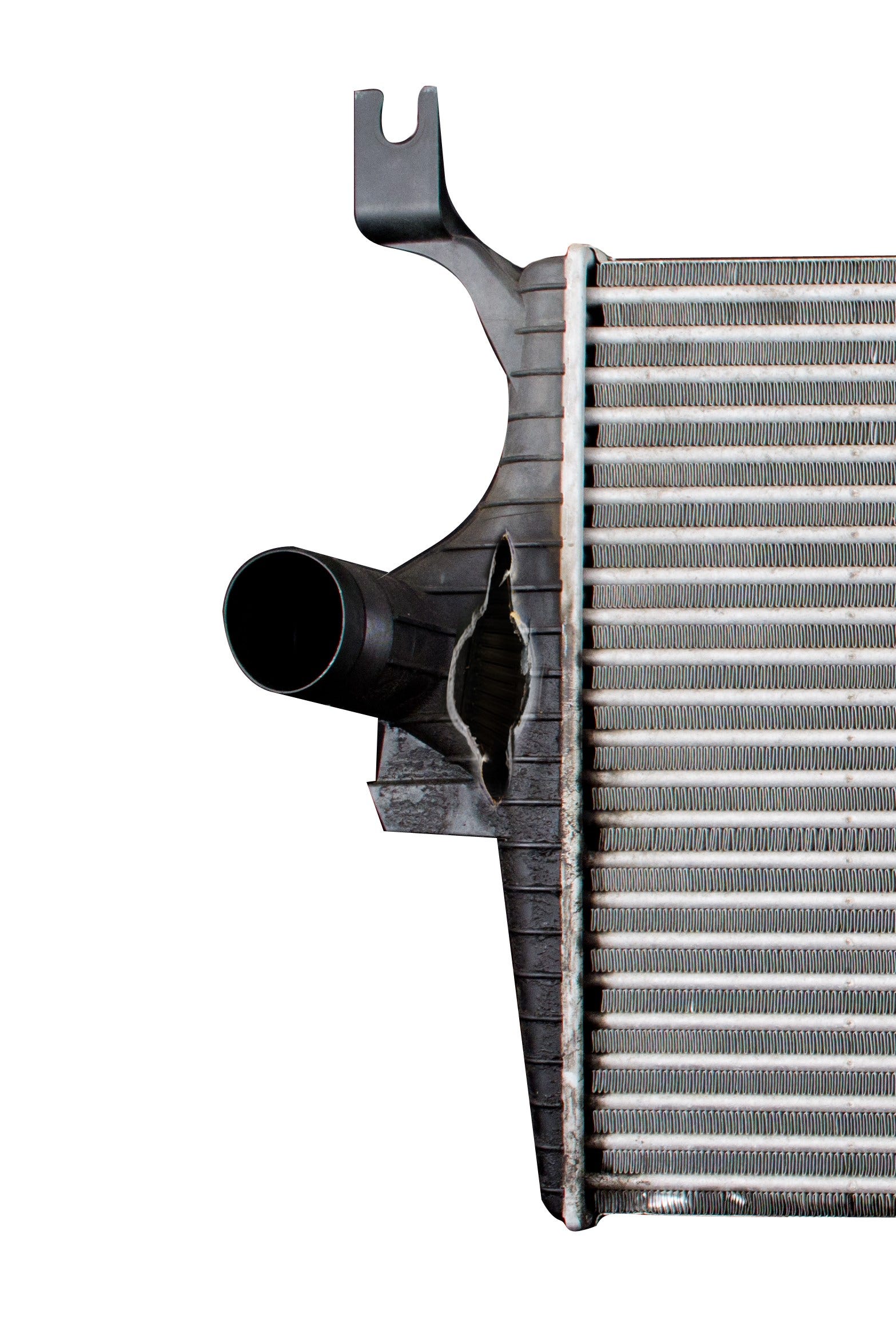 Blown intercooler end tank