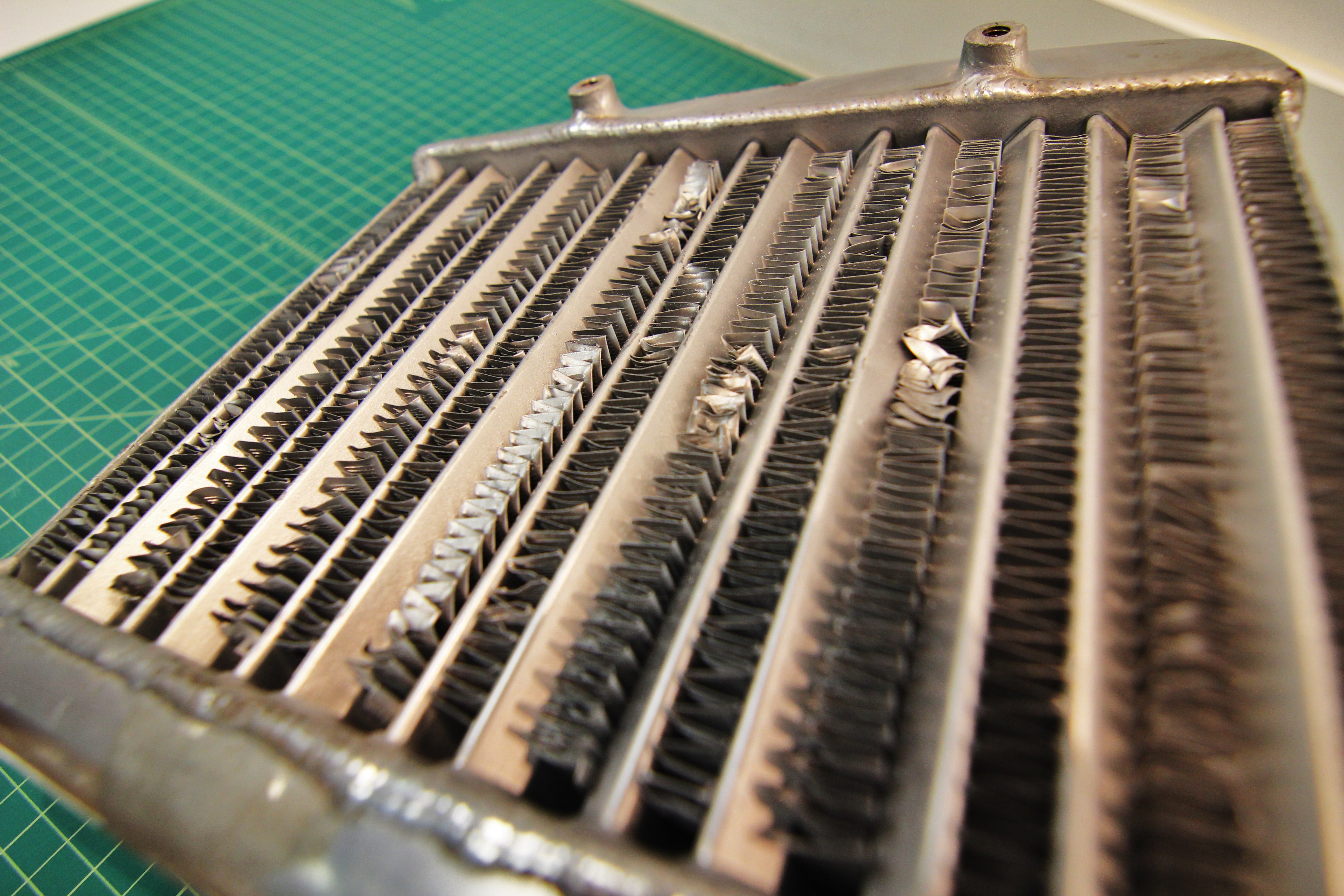 Damaged intercooler fins