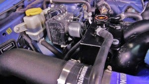 Mishimoto expansion tank prototype installed 