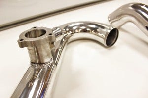 Mishimoto hot-side intercooler pipe with BPV flange 