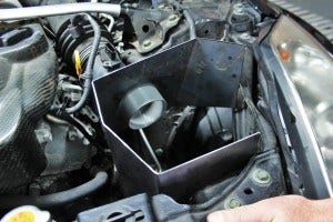 Airbox metal prototype mocked into position