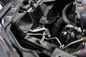 Stock Nissan 350Z intake airbox removed