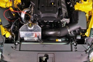 Mishimoto prototype 2015 Mustang radiator installed 