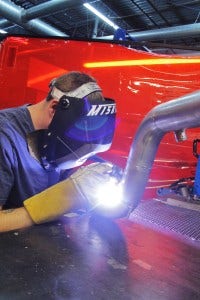 Welding prototype Ford Fiesta ST intake pipe 