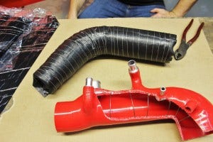 Wire-reinforced layer (top) and Subaru WRX inlet hose (bottom) 
