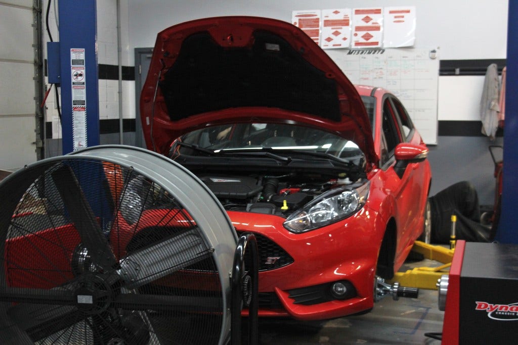 Dyno preparation for Fiesta ST parts testing 