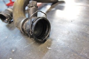 Stock E46 lower radiator hose quick-connect 
