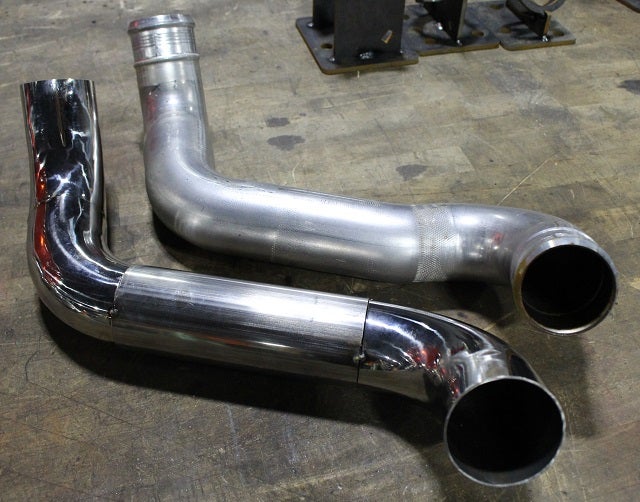 Titan XD stock and Mishimoto intercooler pipe