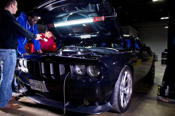 Everybody in the shop had to come out and admire Neichaun's 2013 Challenger R/T