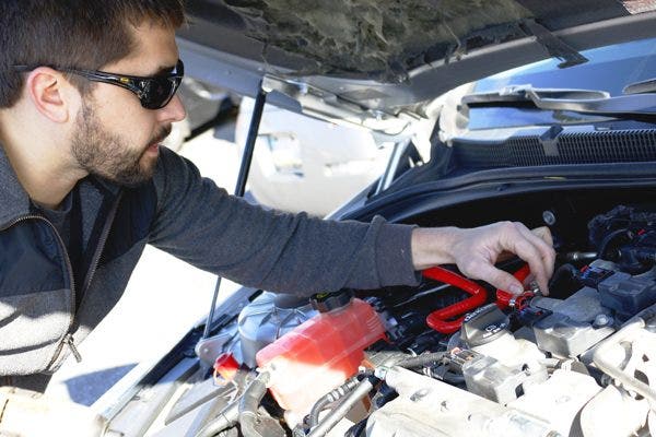 Steve is pictured, checking the fitment of our patent-pending blow-by tap. 