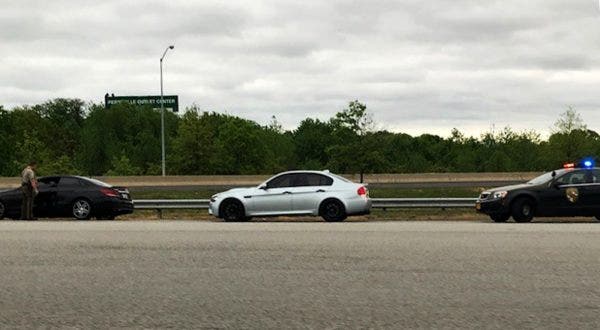 One of the group's E90 M3 and W213 E-Class snagged by a Maryland State Trooper in the Perrysville Md. area. (Courtesy of Craig Clemmons)