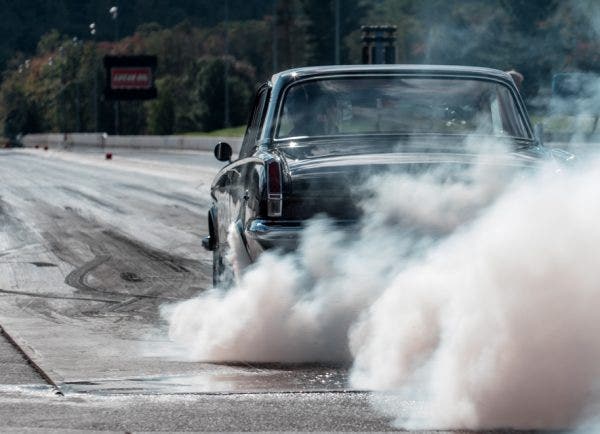 We weren't the only suppliers there, of course. The guys from Manley Performance showed us what a proper burnout looks like in their '64 Plymouth Valiant.